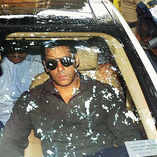 Salman Khan at the sessions court on Wednesday in connection with the framing of charges in the 2002 hit-and-run case.