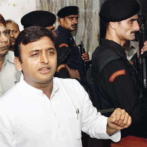 Akhilesh Yadav in Lucknow on Thursday.