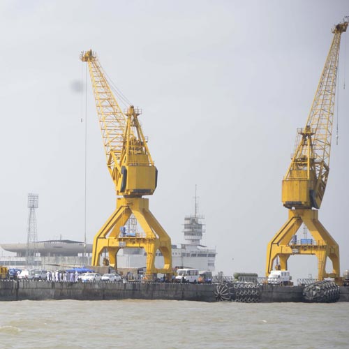 The spot where a explosions occurred in INS Sindhurakshak submarine at the naval dockyard in Mumbai.