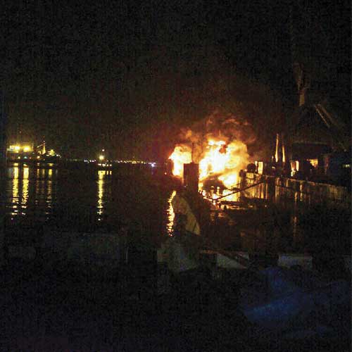 INS Sindhurakshak on fire