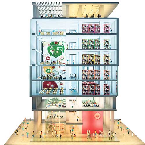 3D image of the proposed library.