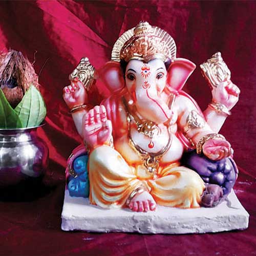 An eco-friendly Ganesha idol