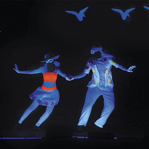 A UV dance during Malhar festival at St Xavier's College.
