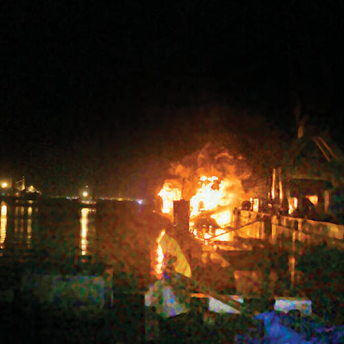 The explosion on the submarine took place on August 13 at 11.55pm.