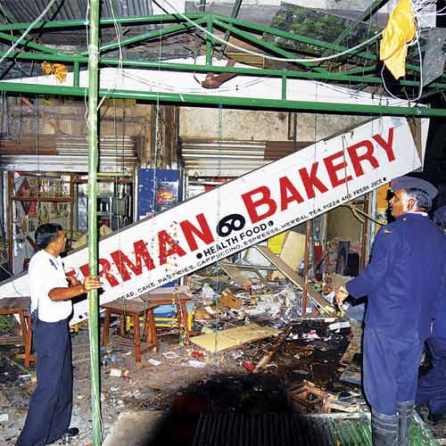 A file photo of Pune's German Bakery blast site