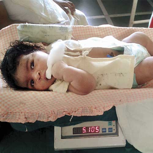 The baby girl, who was born on August 22, is probably the heaviest baby to be delivered in the city so far.