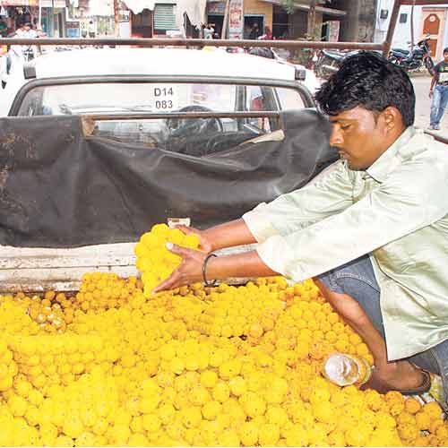 500 kg stale laddus seized from the shops of temple complex on Wednesday.