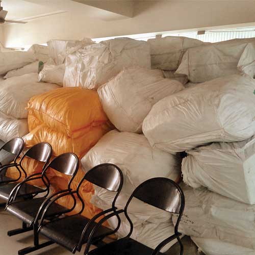 Seized tobacco products eat up space at the FDA office in Banda-Kurla Complex. The FDA had seized gutkha, pan masala and supari packets worth Rs 4.19crore