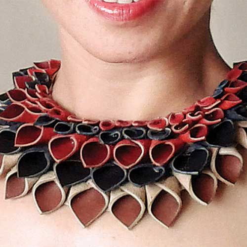 Leather necklace at Art of Reuse campaign