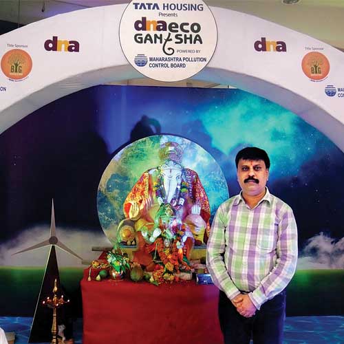 The public relations head of Maharashtra Pollution Control Board visits the Eco Ganesha at R City Mall in Ghatkopar on Friday.