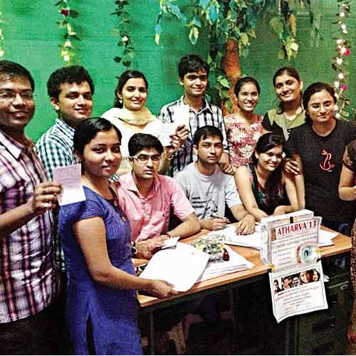KEM hospital interns doctors after a successfull day of an eye donation drive. The drive is on till Sunday.