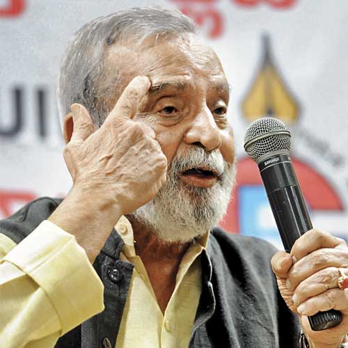 UR Ananthmurthy addressing media on Tuesday.