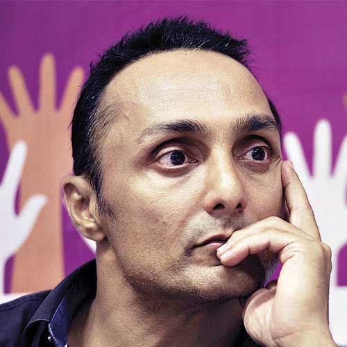 Actor Rahul Bose at the launch of an online platform called Harassmap at the Press Club on Thursday.
