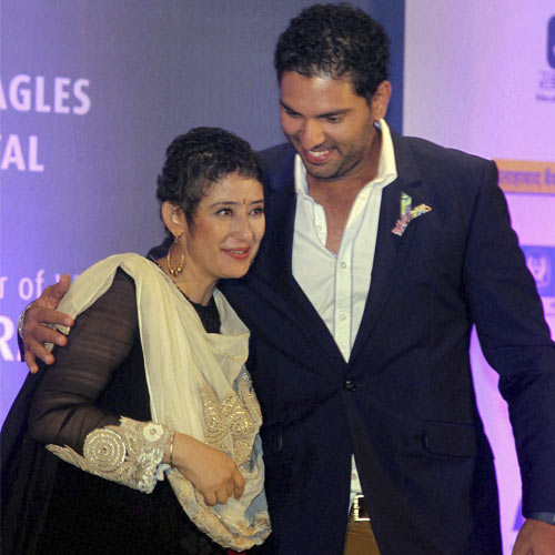 Manisha Koirala with Yuvraj Singh