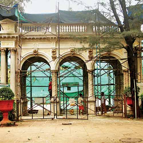 Restoration work is underway at the Byculla Zoo on Sunday