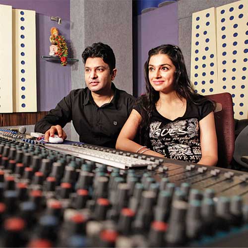 Bhushan and Divya Kumar recording the music of Yaariyan