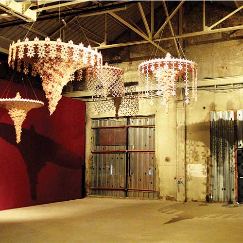 Upadhyay's art installation using matchsticks