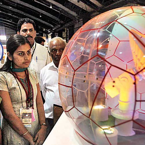 File photo of the Doppler Weather Radar displayed as part of the ISRO exhibit in Bangalore