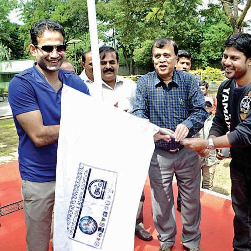 Cricketer Irfan Pathan, who turned 29 on Sunday, flagged off the bike rally.
