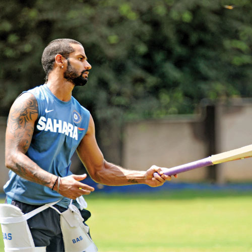 Shikhar Dhawan will look to carry on his good form come Saturday at the Chinnaswamy Stadium in Bangalore.
