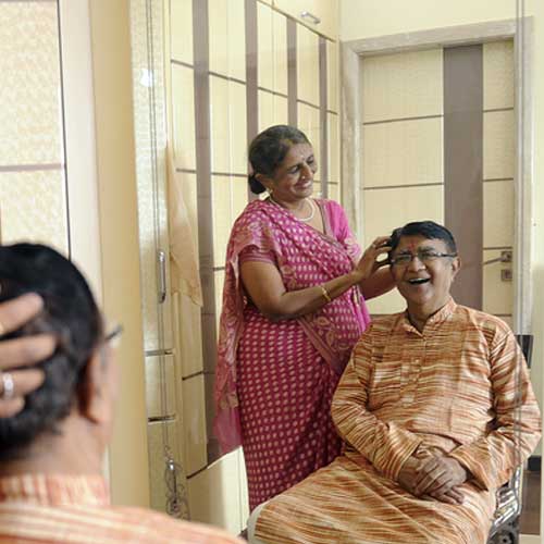 Champak Haria and his sister Pushpa Dedhia at their Matunga residence.