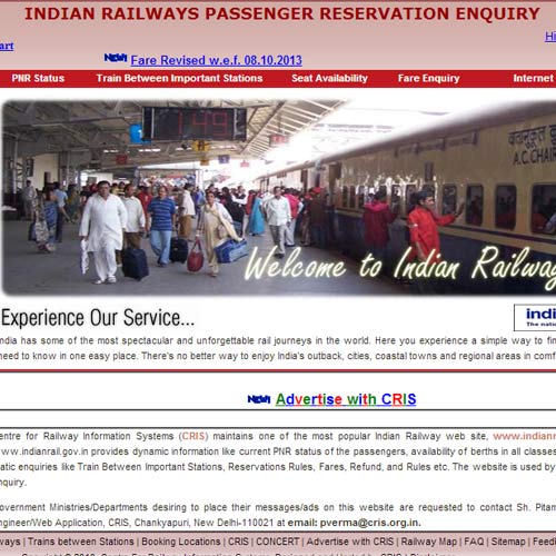 Indian Railways Passenger Reservation System to be shut for maintenance