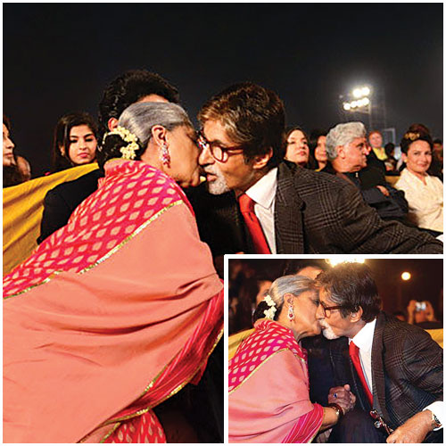 Amitabh Bachchan-Jaya share a warm moment at an award function - 500 x 500 jpeg 73kB