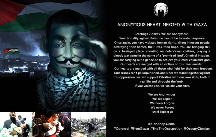 Hacker Group Anonymous launches #OpSaveGaza, an intensive online