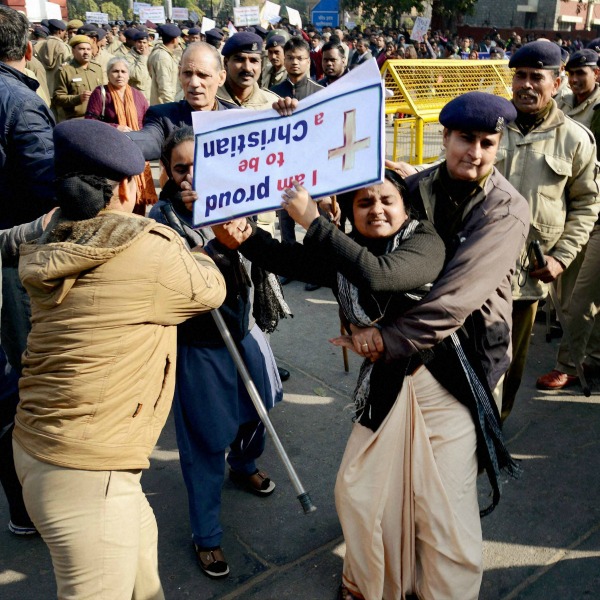 Delhi Church attack: Christians stage protest; accuse government.