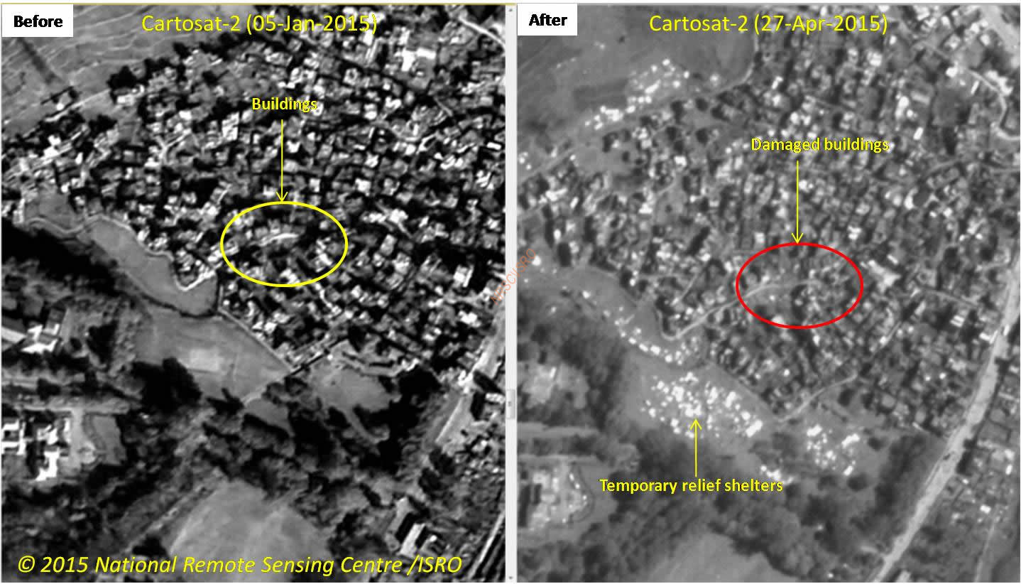 Nepal Earthquake: Satellite images of before and after the tragedy