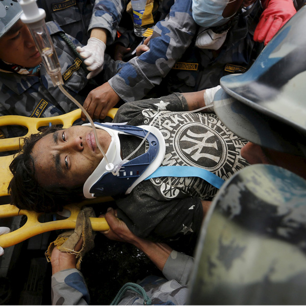 Nepal earthquake: Teenager rescued five days after the calamity.
