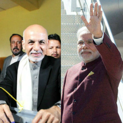 PM Narendra Modi speaks with Afghanistan President Ashraf Ghani.