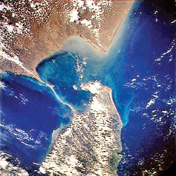  Aerial view of Rama Setu shoals