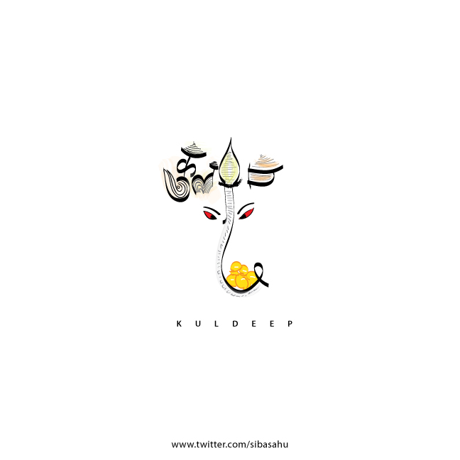 Kuldeep: Artist converts Indian names into clever Ganesh illustrations