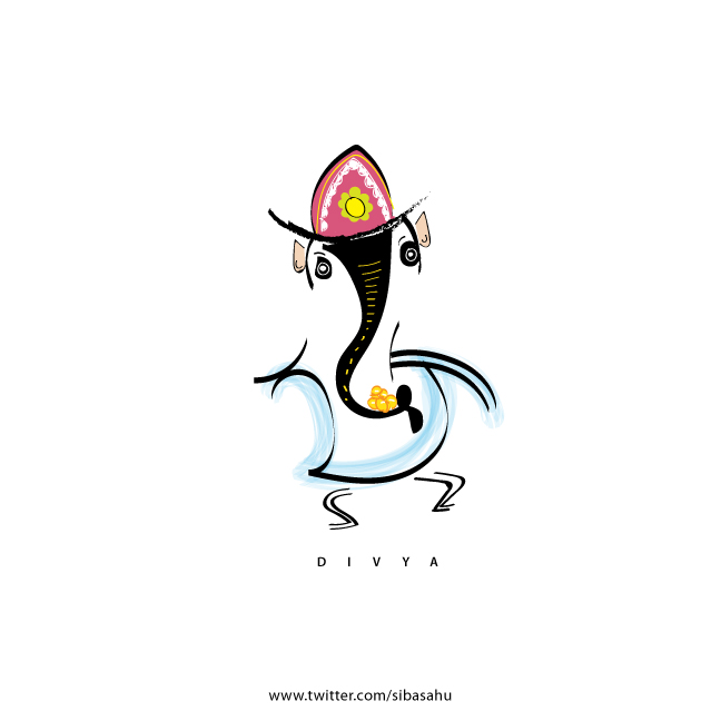 Divya: Artist converts Indian names into clever Ganesh illustrations