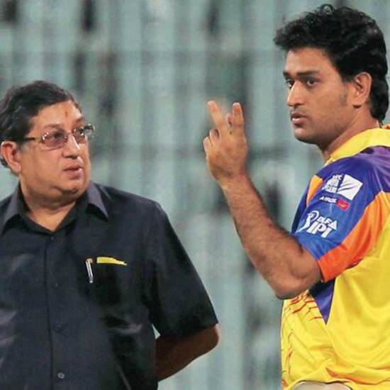 MS Dhoni meets former BCCI Chief N Srinivasan