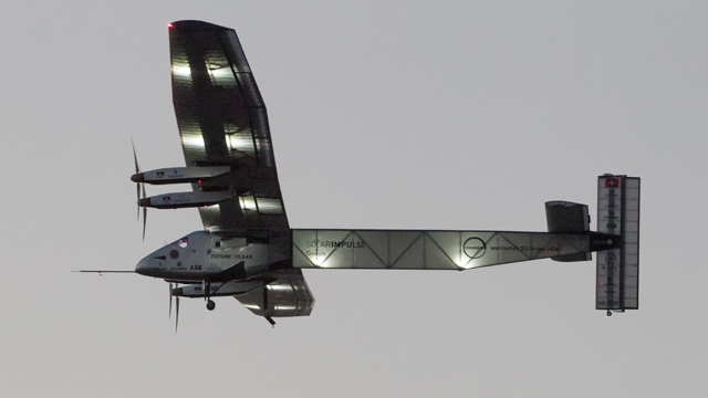 Solar-powered plane completes circumnavigating the globe, returns to ...