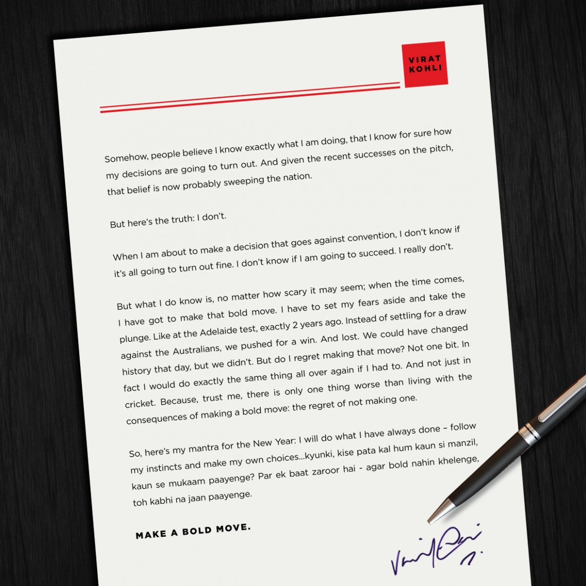 Virat Kohlis Open Letter Will Motivate The Most Risk Averse Virat Kohlis Open Letter Will Motivate The Most Risk Averse