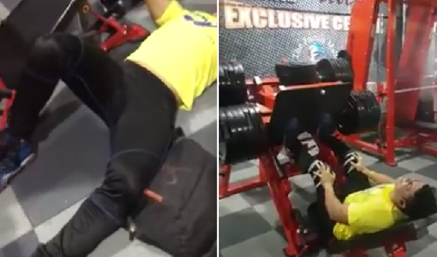 Watch: Fitness freak breaks leg in half while lifting ... - 637 x 375 png 357kB