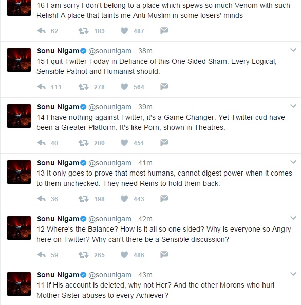 WHAT? Post Abhijeet Bhattacharya's Twitter account suspension, Sonu Nigam  QUITS the site equating it with porn!