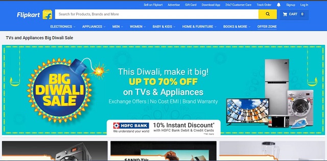 Flipkart’s Big Diwali Sale: 70% off on TVs, 80% discount on clothes and all that you can expect