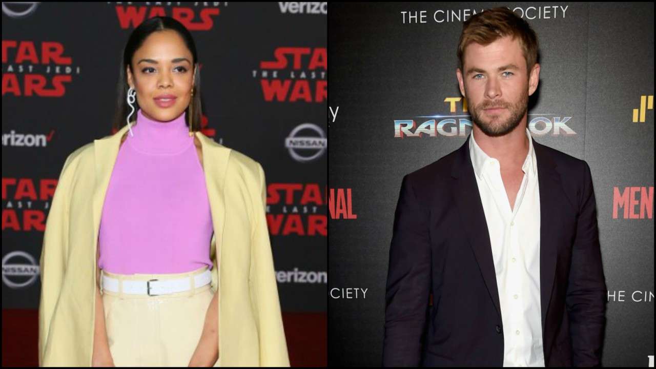 Tessa Thompson and Chris Hemsworth Tessa Thompson and Chris Hemsworth