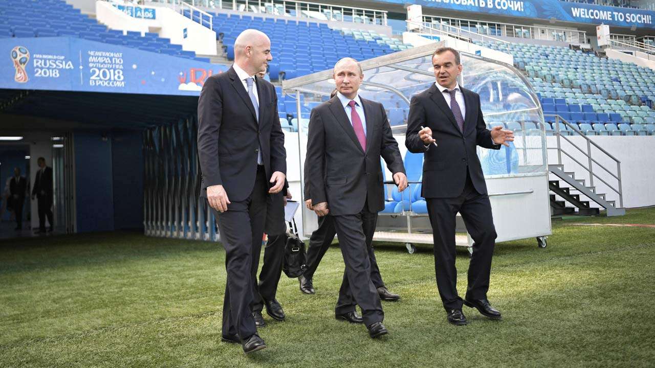 Vladimir Putin with Gianni Infantino