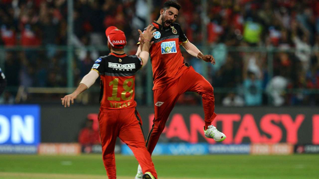 Mohammed Siraj bowling in IPL 2018 | Source AFP