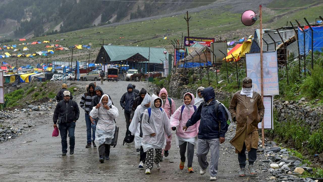 Image result for rain in amarnath yatra camp