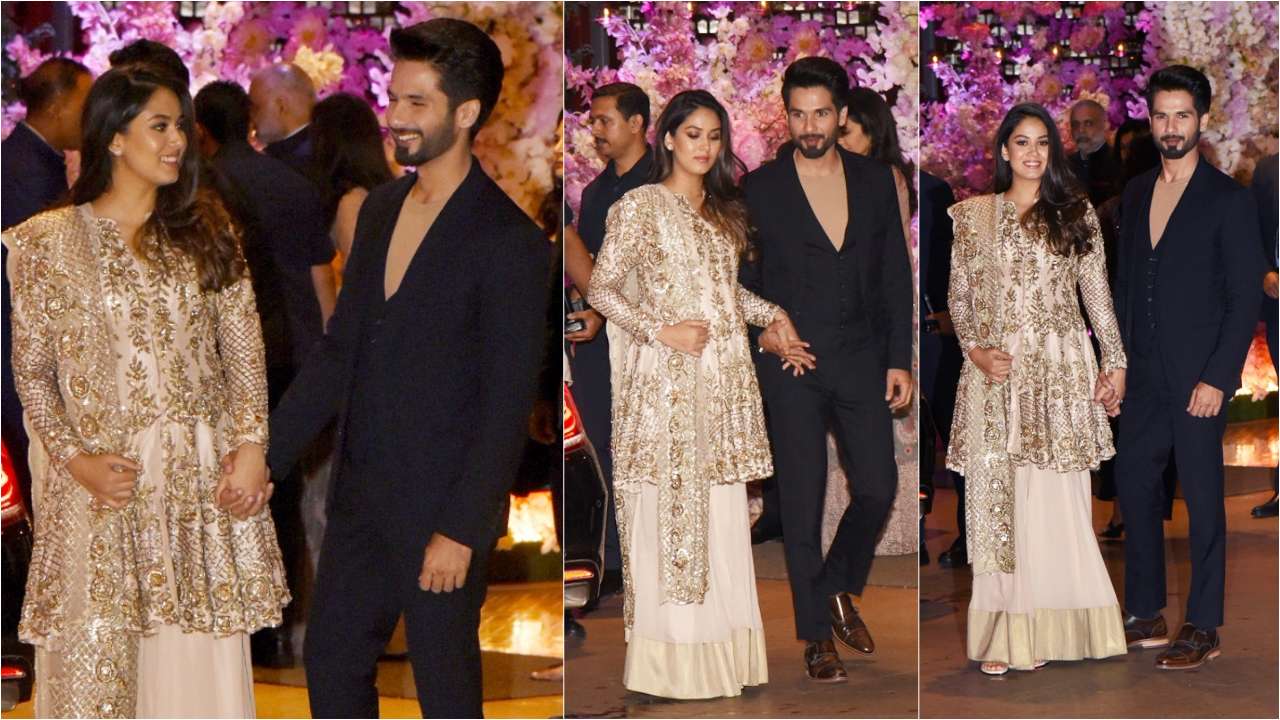 Image result for shahid kapoor and meera kapoor ambani function pic india.com
