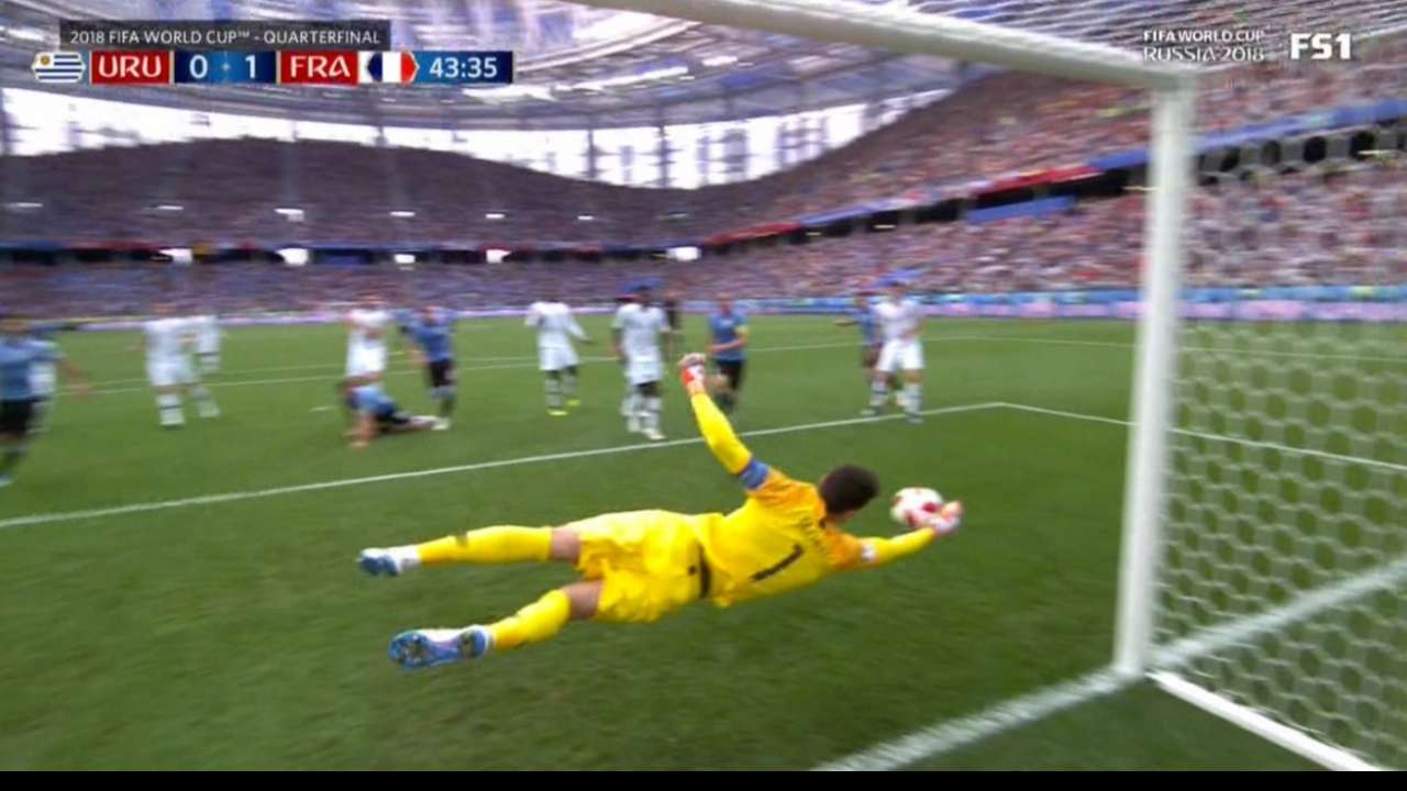 Image result for french keeper makes great save against uruguay