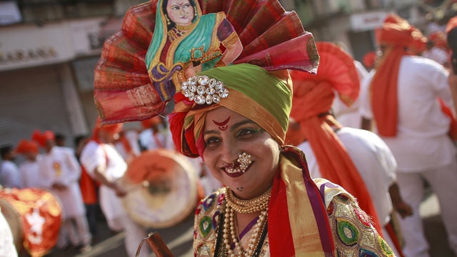 Woman in vibrant colours