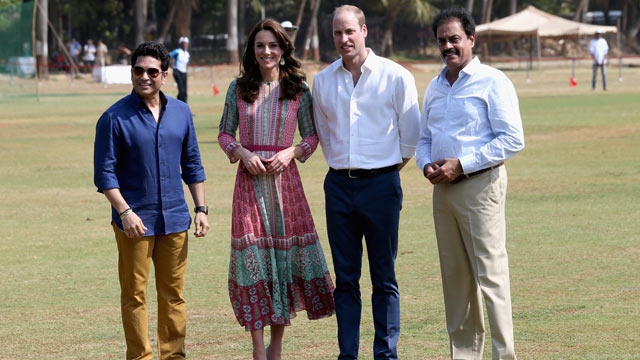 Royal couple with the God of Cricket