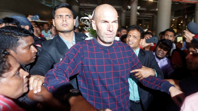 French Football Legend Zinedine Zidane Arrives at Mumbai airport